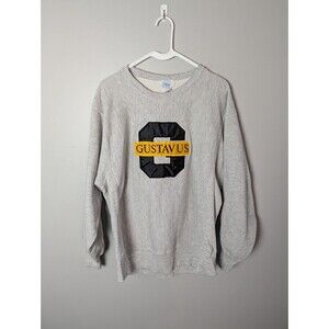 Vintage 80s/90s Gustavus Adolphus College Crewneck Pullover Sweatshirt Gray Sz L